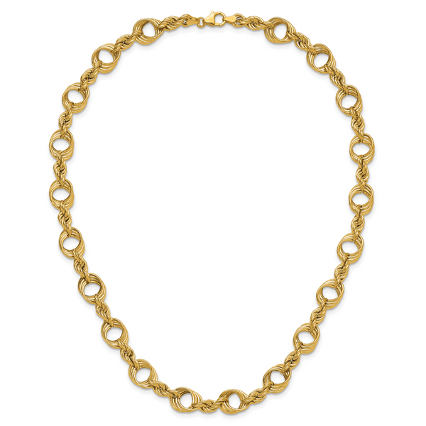 Leslie's 14K Polished Fancy Circle and Rope Link Necklace - Image 4