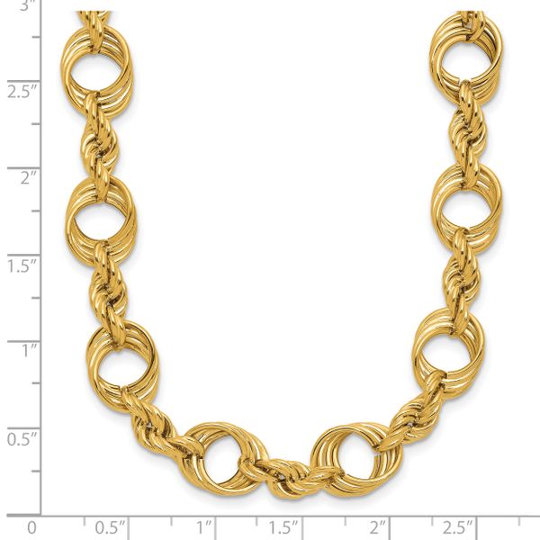 Leslie's 14K Polished Fancy Circle and Rope Link Necklace - Image 5