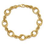 Leslie's 14K Polished Fancy Circle and Rope Link Bracelet - Image 4