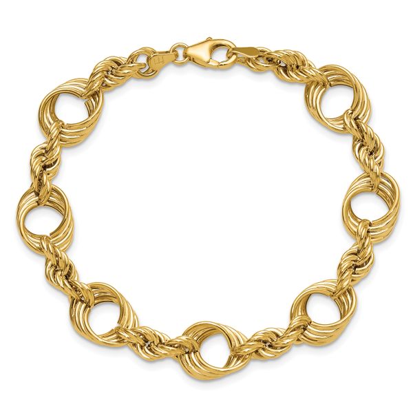 Leslie's 14K Polished Fancy Circle and Rope Link Bracelet - Image 4
