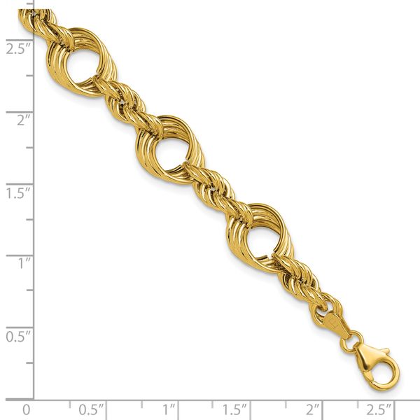 Leslie's 14K Polished Fancy Circle and Rope Link Bracelet - Image 5