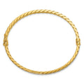 Leslie's 14K w/Rhodium Polished and Diamond-Cut Hinged Bangle