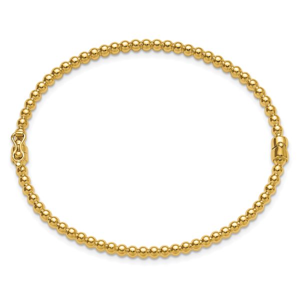 Leslie's 14K Polished Beaded Hinged Bangle - Image 2