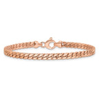 Leslie's 14K Rose Gold Polished Fancy Curb Link Bracelet - Image 3