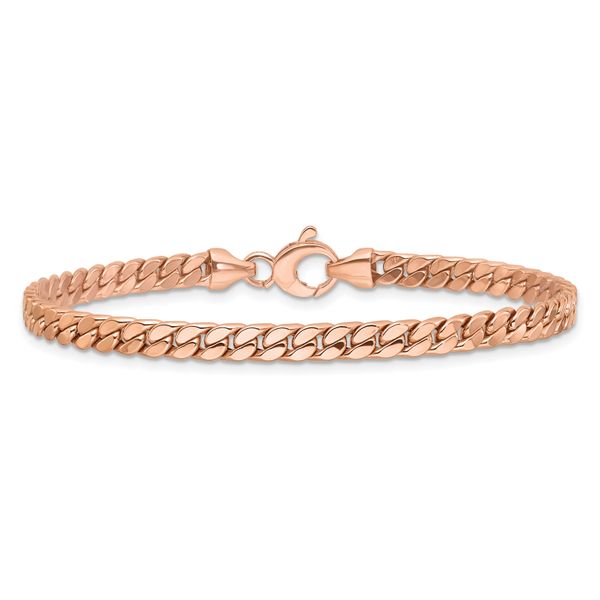 Leslie's 14K Rose Gold Polished Fancy Curb Link Bracelet - Image 3