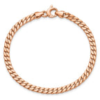 Leslie's 14K Rose Gold Polished Fancy Curb Link Bracelet - Image 4