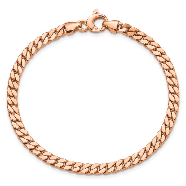 Leslie's 14K Rose Gold Polished Fancy Curb Link Bracelet - Image 4