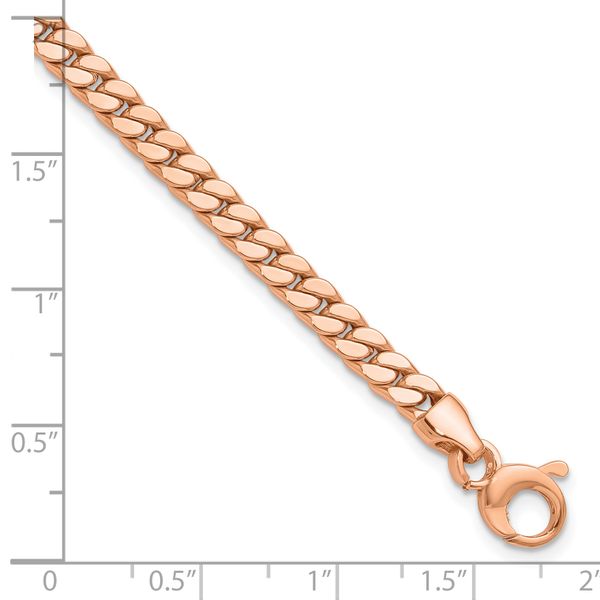 Leslie's 14K Rose Gold Polished Fancy Curb Link Bracelet - Image 5