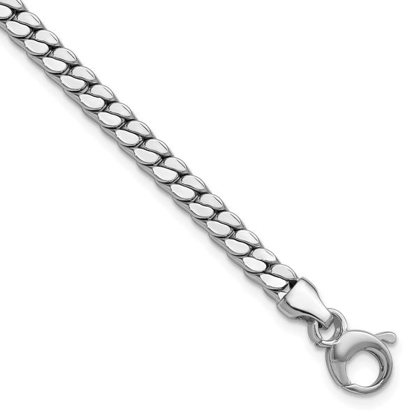 Leslie's 14K White Gold Polished Fancy Curb Link Bracelet