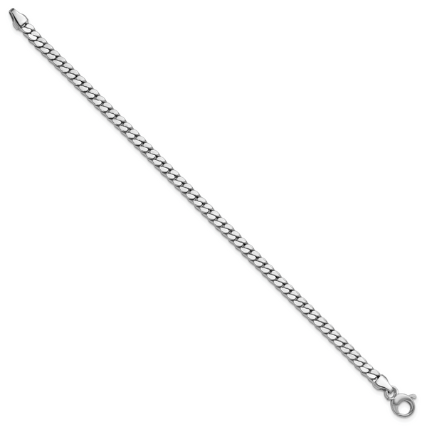 Leslie's 14K White Gold Polished Fancy Curb Link Bracelet - Image 2