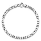 Leslie's 14K White Gold Polished Fancy Curb Link Bracelet - Image 4