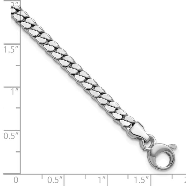 Leslie's 14K White Gold Polished Fancy Curb Link Bracelet - Image 5