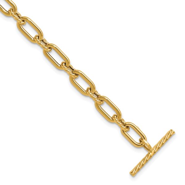 Leslie's 14K Polished and Twisted Fancy Toggle Bracelet