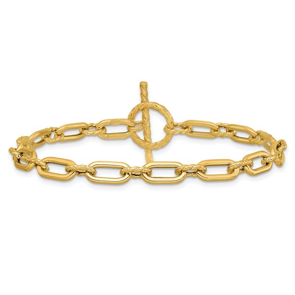 Leslie's 14K Polished and Twisted Fancy Toggle Bracelet - Image 3