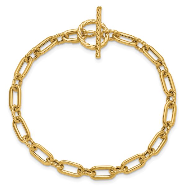 Leslie's 14K Polished and Twisted Fancy Toggle Bracelet - Image 4