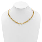 Leslie's 14K Polished Circle Accent Fancy Link Necklace - Image 3