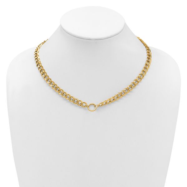Leslie's 14K Polished Circle Accent Fancy Link Necklace - Image 3