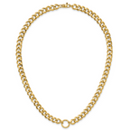 Leslie's 14K Polished Circle Accent Fancy Link Necklace - Image 4