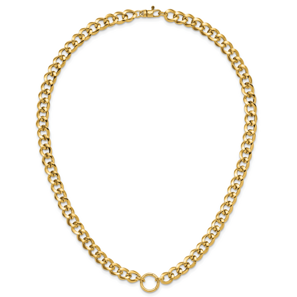 Leslie's 14K Polished Circle Accent Fancy Link Necklace - Image 4