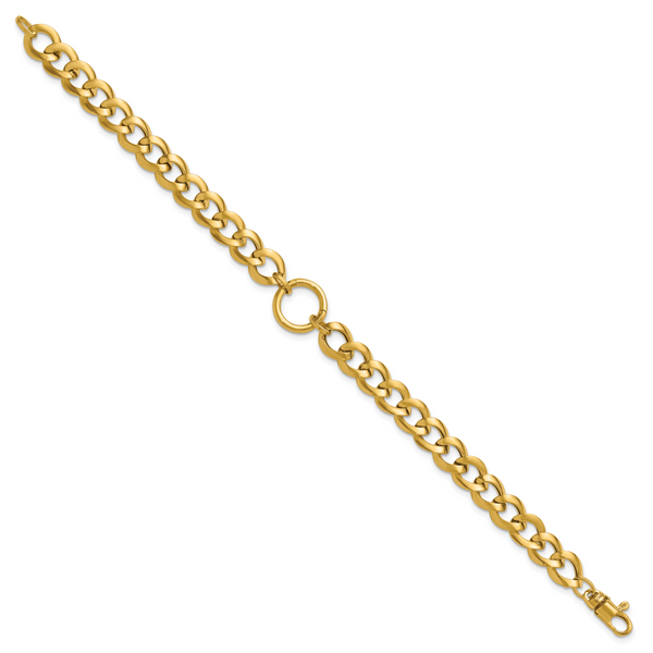 Leslie's 14K Polished Circle Accent Fancy Link Bracelet - Image 2