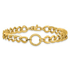 Leslie's 14K Polished Circle Accent Fancy Link Bracelet - Image 3