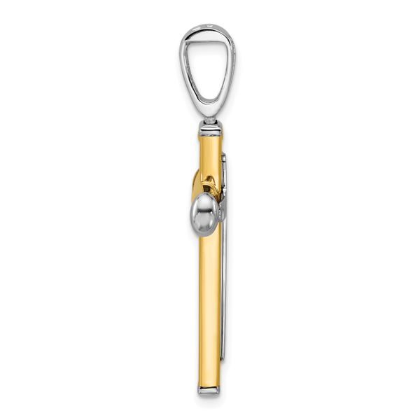 Leslie's 14K Two-tone Polished and Diamond-cut Cross Pendant - Image 2