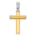 Leslie's 14K Two-tone Polished and Diamond-cut Cross Pendant - Image 3