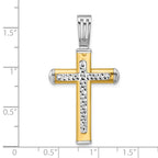 Leslie's 14K Two-tone Polished and Diamond-cut Cross Pendant - Image 4