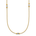 Leslie's 14K Two-tone Polished / Dia-cut Beads w/2in ext. Necklace