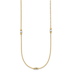 Leslie's 14K Two-tone Polished / Dia-cut Beads w/2in ext. Necklace - Image 2