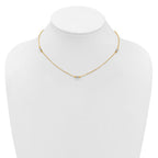 Leslie's 14K Two-tone Polished / Dia-cut Beads w/2in ext. Necklace - Image 3