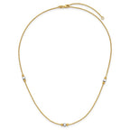 Leslie's 14K Two-tone Polished / Dia-cut Beads w/2in ext. Necklace - Image 4