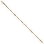 Leslie's 14K Two-tone Polished / Dia-cut Beads w/1in ext. Bracelet - Image 2