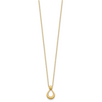 Leslie's 14K Polished / Dia-cut Open Teardrop w/2in ext. Necklace - Image 2