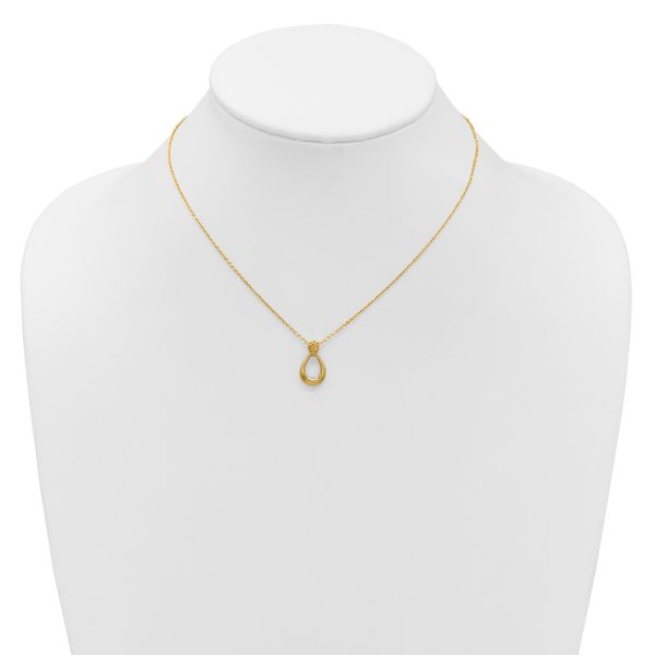 Leslie's 14K Polished / Dia-cut Open Teardrop w/2in ext. Necklace - Image 3