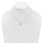 Leslie's 14K Polished / Dia-cut Open Teardrop w/2in ext. Necklace - Image 3
