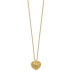 Leslie's 14K Polished / Dia-cut Puffed Heart w/2in ext. Necklace - Image 2