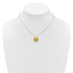 Leslie's 14K Polished / Dia-cut Puffed Heart w/2in ext. Necklace - Image 3