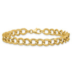 Leslie's 14K Polished and Textured Fancy Link Bracelet - Image 3