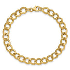 Leslie's 14K Polished and Textured Fancy Link Bracelet - Image 4