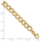 Leslie's 14K Polished and Textured Fancy Link Bracelet - Image 5
