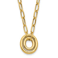 Leslie's 14K Polished Paper Clip Link with Oval Accent Necklace