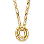 Leslie's 14K Polished Paper Clip Link with Oval Accent Necklace