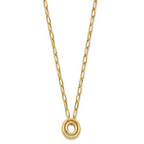 Leslie's 14K Polished Paper Clip Link with Oval Accent Necklace - Image 2