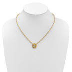 Leslie's 14K Polished Paper Clip Link with Oval Accent Necklace - Image 3