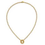 Leslie's 14K Polished Paper Clip Link with Oval Accent Necklace - Image 4