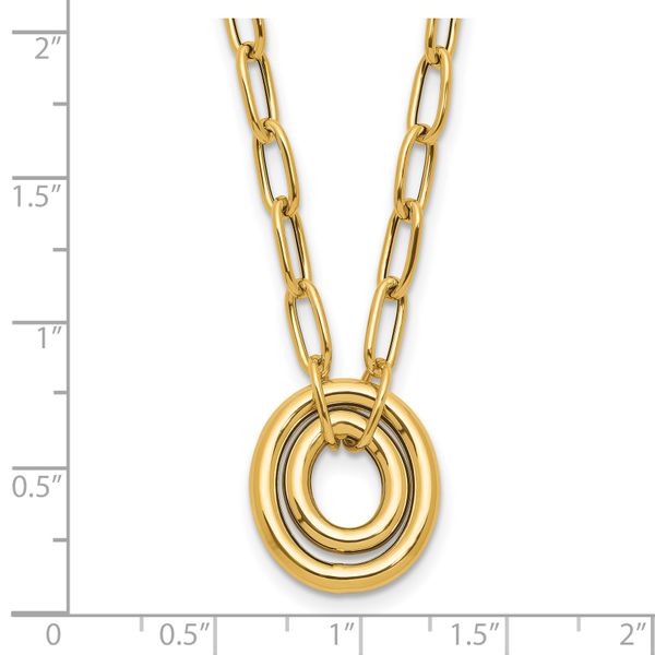 Leslie's 14K Polished Paper Clip Link with Oval Accent Necklace - Image 5