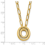 Leslie's 14K Polished Paper Clip Link with Oval Accent Necklace - Image 5