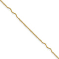 Leslie's 14K Polished Wavy Bar 9in Plus 1in ext. Anklet