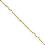 Leslie's 14K Polished Wavy Bar 9in Plus 1in ext. Anklet